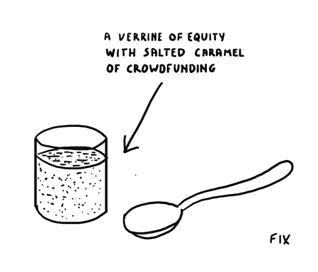 A verrine of equity with salted caramel of crowdfunding